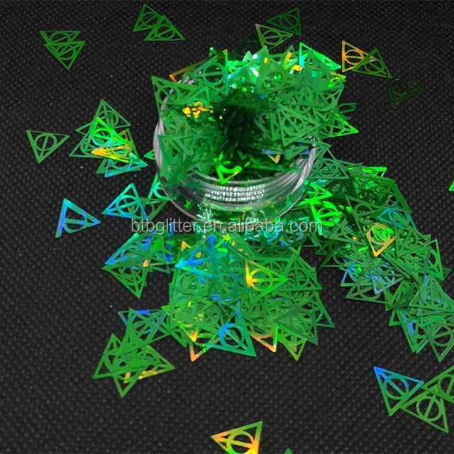 Stock of PET-Friendly Harry and Potter Triangle Glitter in Eco-Friendly Material
