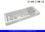 Desktop 86 Keys Stainless Steel Keyboard With Trackball FCC Brushed