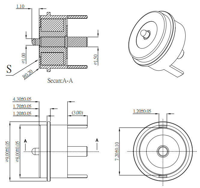 White Round Magnetic Connector 5A 12v Magnetic Connector Corrosion Resistant With LCP Housing