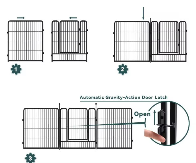 6pcs Folding Portable Metal Dog Playpen Puppy Outdoor Fence Kennel