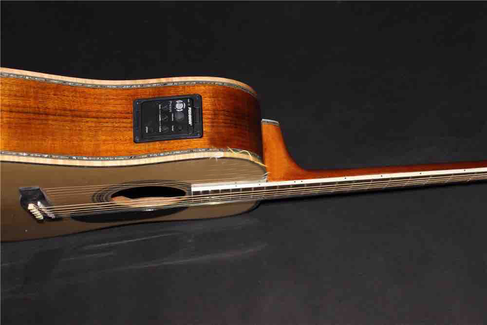 AAAA all solid KOA wood guitar customize D shape body fancy acoustic electric guitar