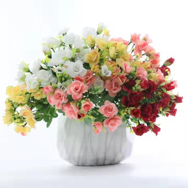 Wholesale Wedding Home Decoration Scene Rose Bouquet Artificial Silk Flowers