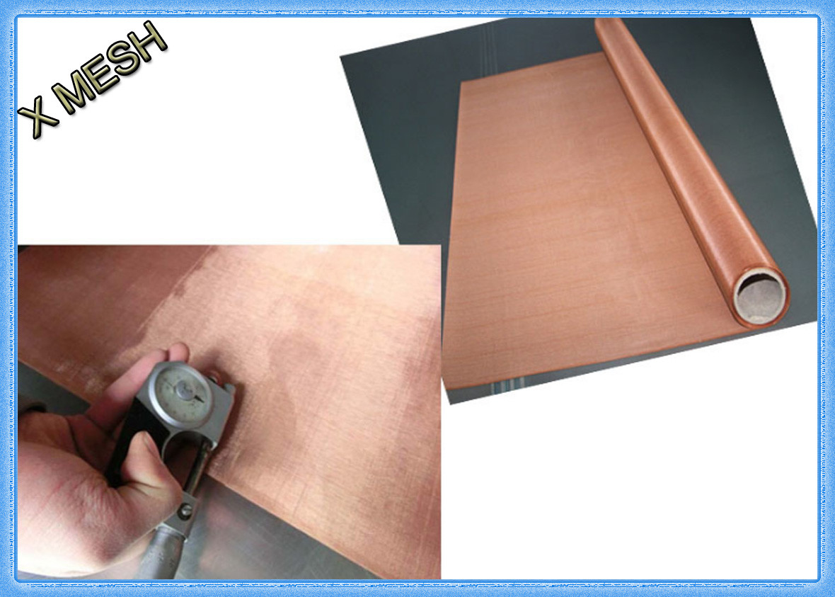 Copper Fine Micro Screen Woven Metal Wire Mesh 30m Length Abrasion Resistant