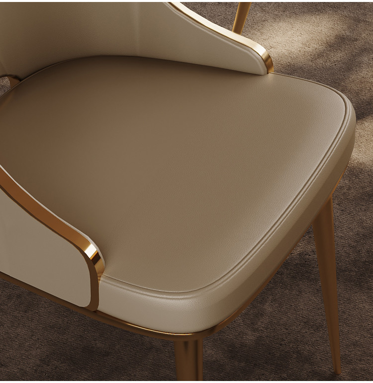 Modern Light Luxury Hotel Restaurant Furniture Stainless Steel Leather Dining Chair