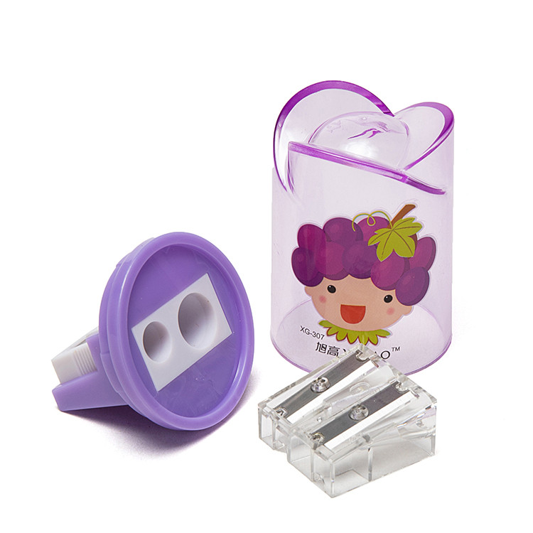 Flower Transparent Hand Pencil Sharpener Silk Printing Logo