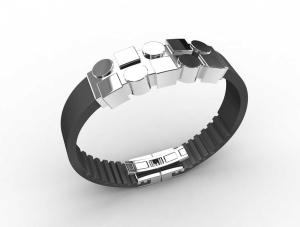 Wholesale Top Quality Europe Fashion Stainless Steel Genuine Leather Silicone Bangle Bracelet ADB94 from china suppliers