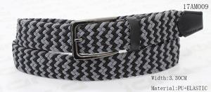 Wholesale PU Tip Mens Black Stretch Belt , Black Nickel Buckle Braided Elastic Stretch Belt from china suppliers