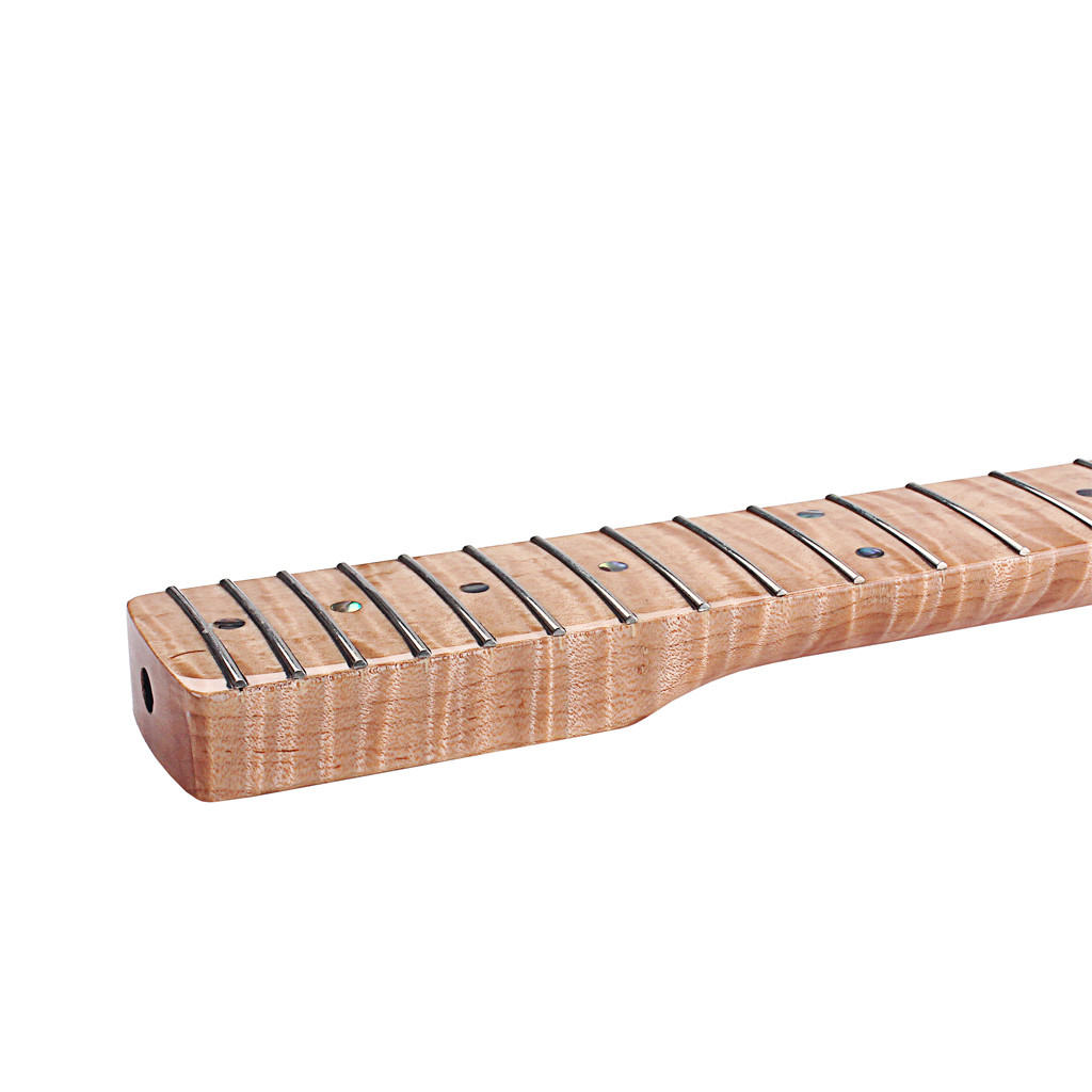 Fender Stratocaster Neck Replacement 21 Frets Maple For ST Electric Guitar Abalone Dots Tiger Flame