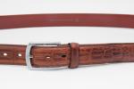 FK11639 Crocodile Grain Mens Leather Dress Belt 3.5cm Width 100 - 140cm Length