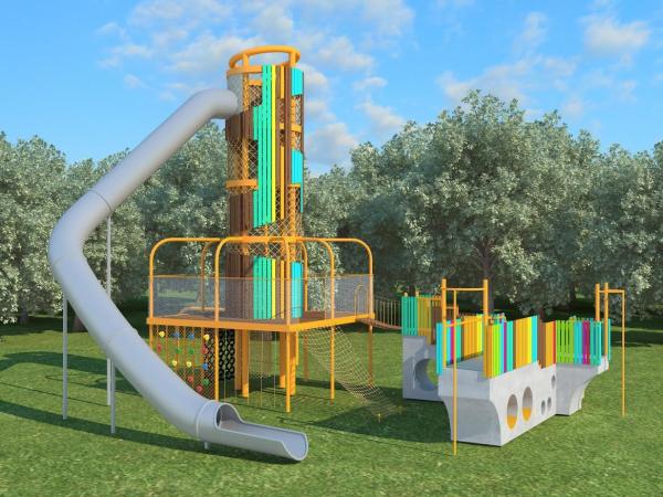 Outdoor Stainless Steel Slide Children'S Playground Entertainment Game