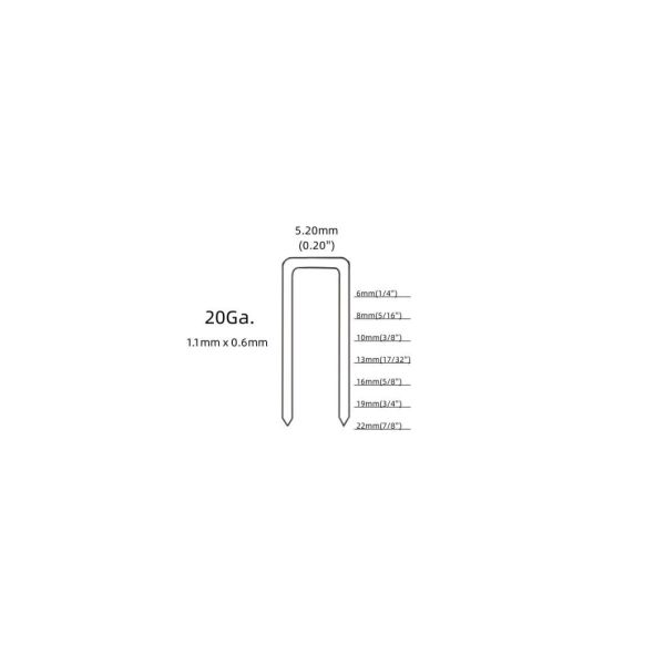 ISO Standard 20 Gauge Steel Upholstery Staples with 406j