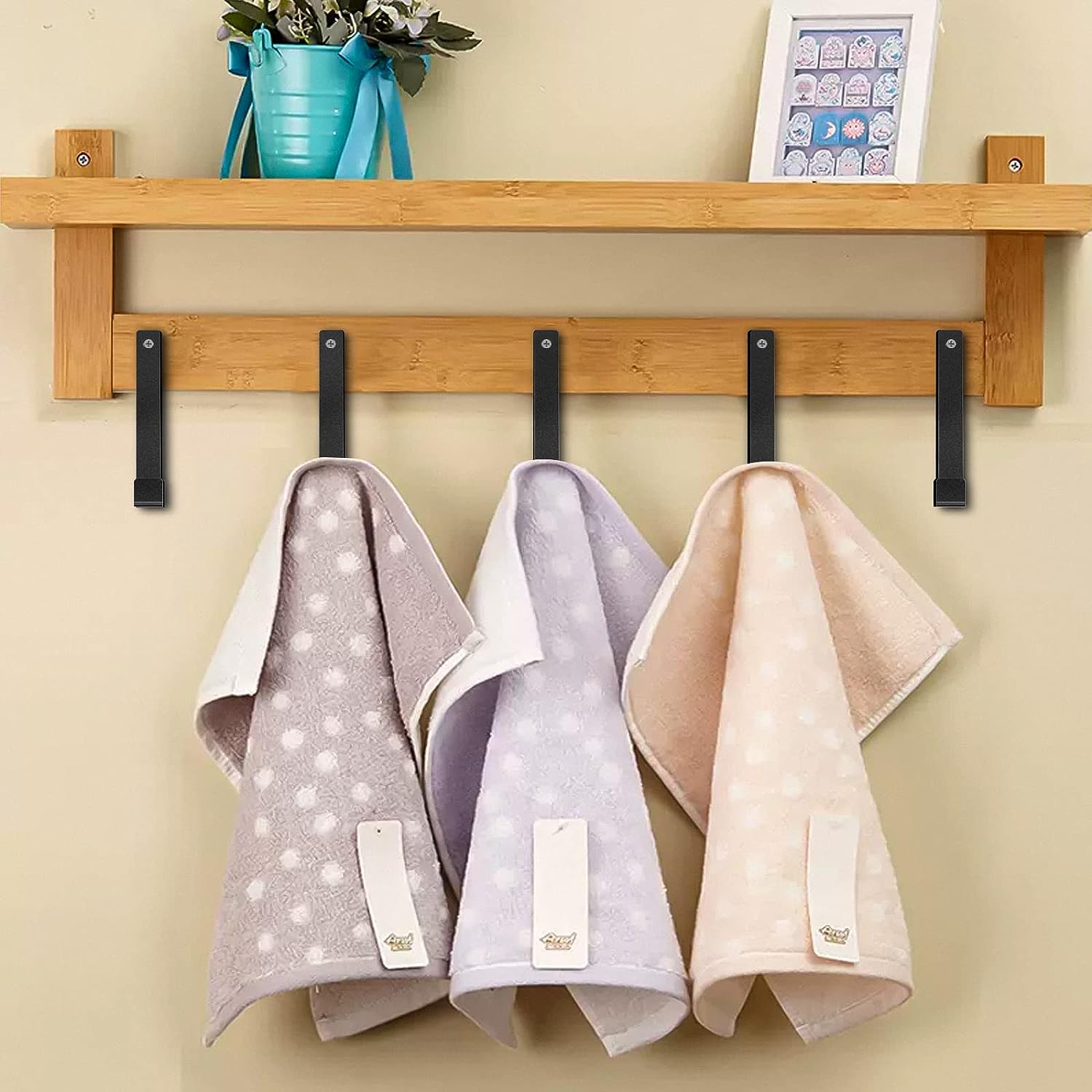 Supporting Items Wall Mounted Coat Rack with Heavy Duty Hooks and Multifunction Design