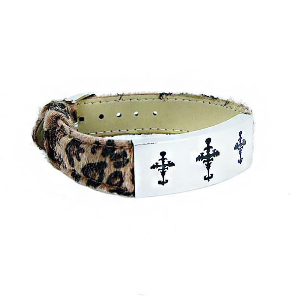 Europ American Fashion Trendy Stainless Steel Geniune PU Leather Bracelet Bangle