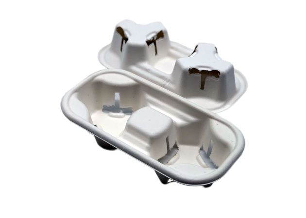 Biodegradable 13.5 Grams 2 Cup Coffee Cup Carrier Tray