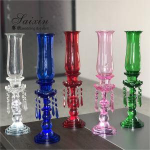 Wholesale Centerpieces Wedding Candle Holder Table Decor Pillar Crystal With Glass Hurricanes from china suppliers