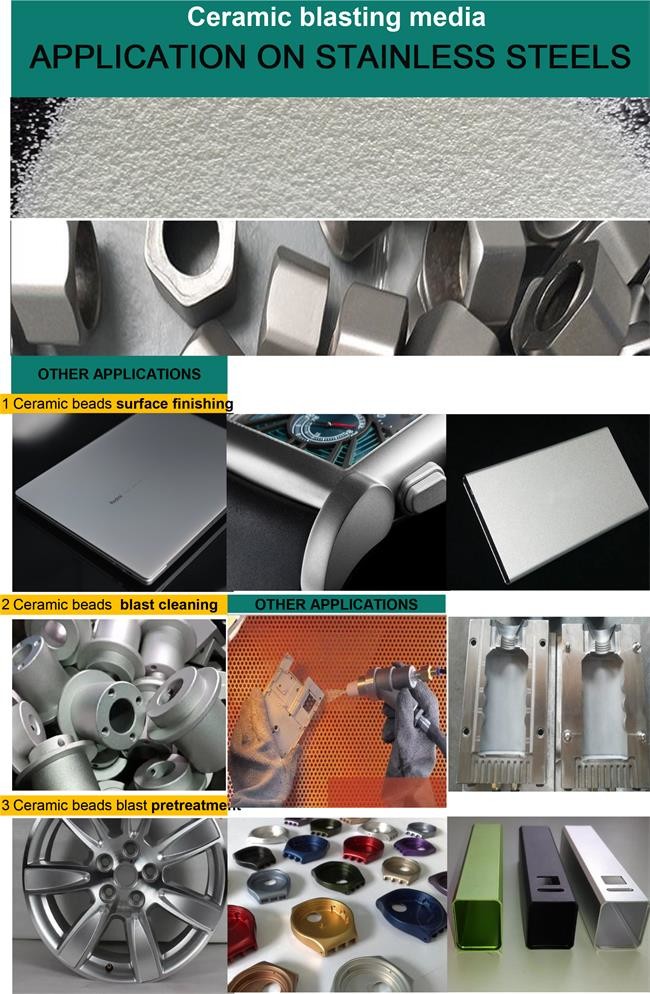 B100 Ceramic Blasting Media Bead For Stainless Steels Sandblast Surface Finish