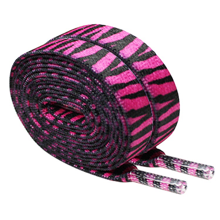 Flat Twisted Rope Shoe Strings Knitted 1cm Flat Boot Laces Printed