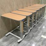 Mobile Hospital Medical Furniture ABS Wooden Hydraulic Lifting Dining Table With