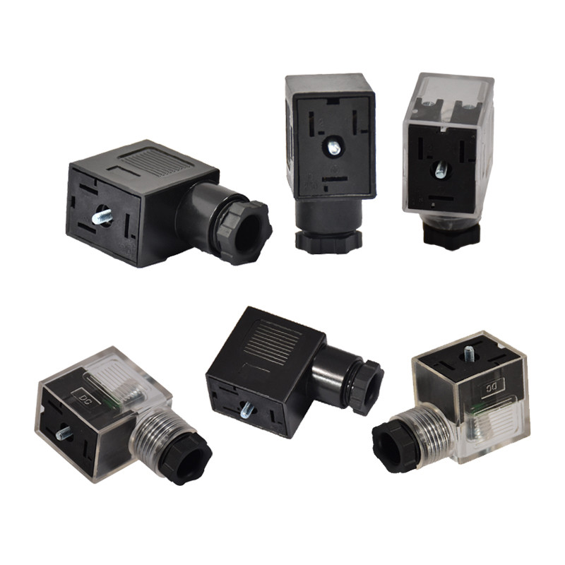 10A 250V Solenoid Valve Connector DIN43650A Screw M3 Plug Base LED Waterproof Connector
