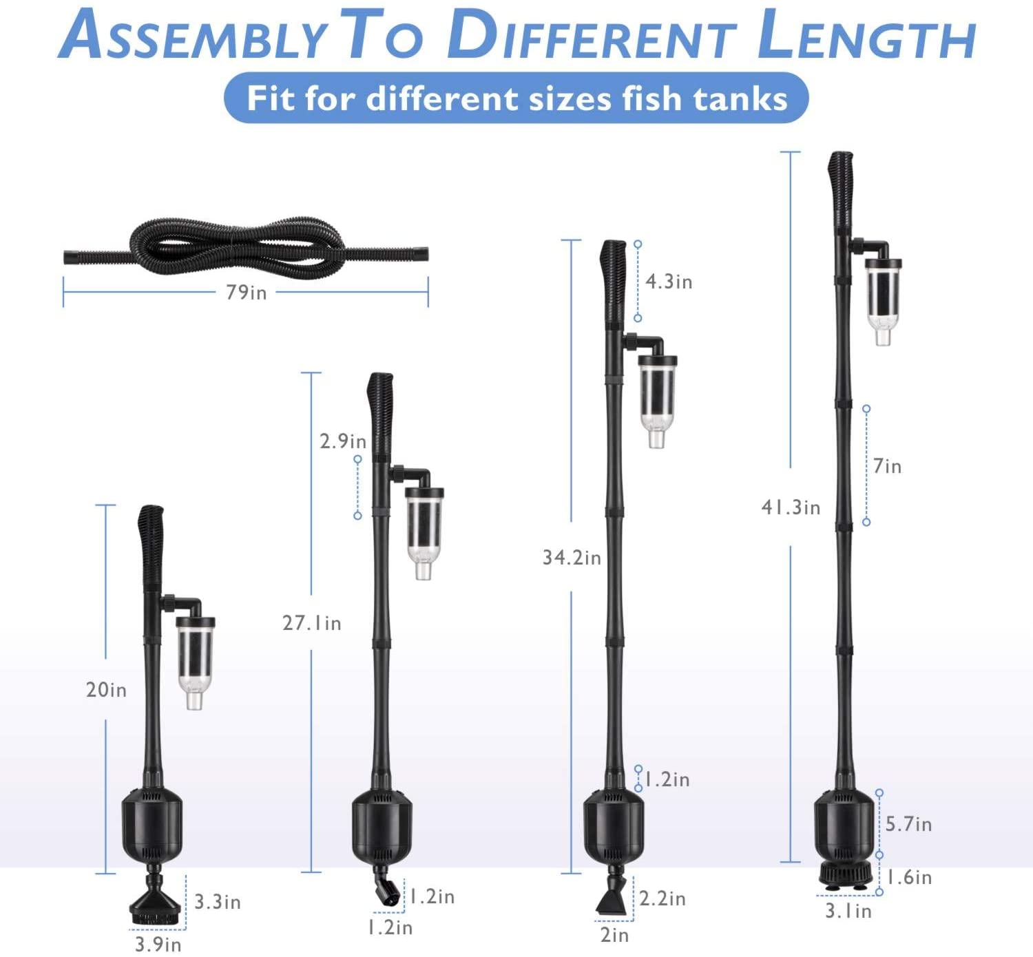 Hygger 5 In 1 Automatic Aquarium Gravel Cleaner