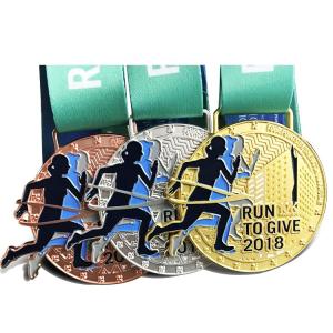Wholesale Design your own sport marathon running finisher Zinc alloy medal with lanyard from china suppliers