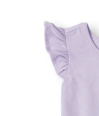 100% Cotton Baby Girl Ruffle Rompers , Baby Girl Flutter Sleeve Onesie Eco Friendly
