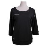 Short Sleeve Classic Black T Shirt 96% Polyester 4% Spandex For Women