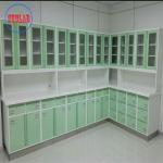 Full Steel Wall Mounted Hospital Operation Room Disposal Cabinet Three Section