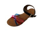 Women TPR Outsole PVC Cross Strap Flat Summer Sandal