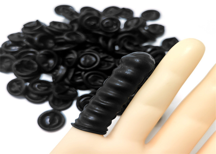 Cleanroom Assembly Line Anti Slip Black Finger Cots