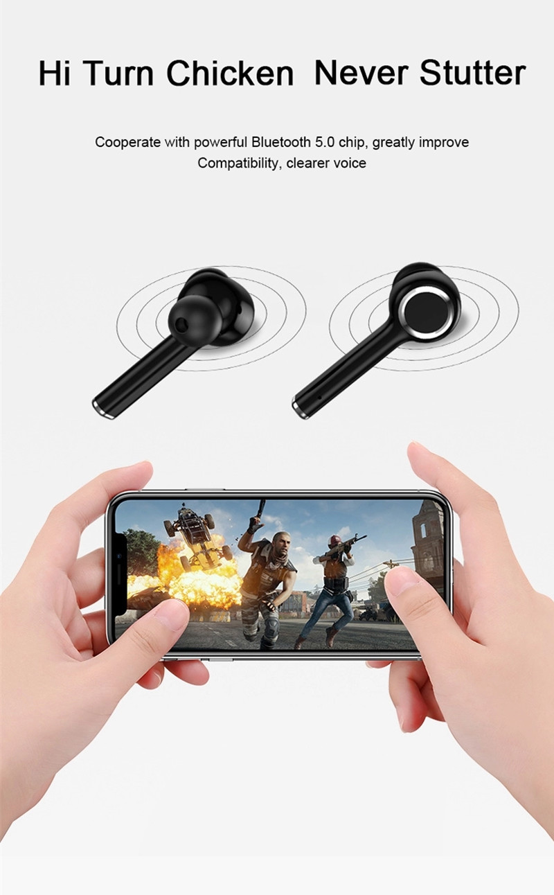 IPX4 Bluetooth 5.0 TWS True Wireless Earbuds With Builtin Mic