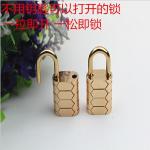High Quality Light Gold Metal Bag Padlock Decorative Lock Without Keys