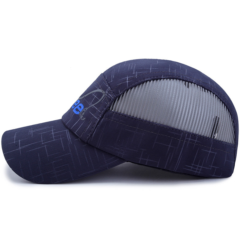 Custom Running Cap Outdoor Quick Dry Sport Cap soft fabric and mesh breathable baseball cap color: red &blue