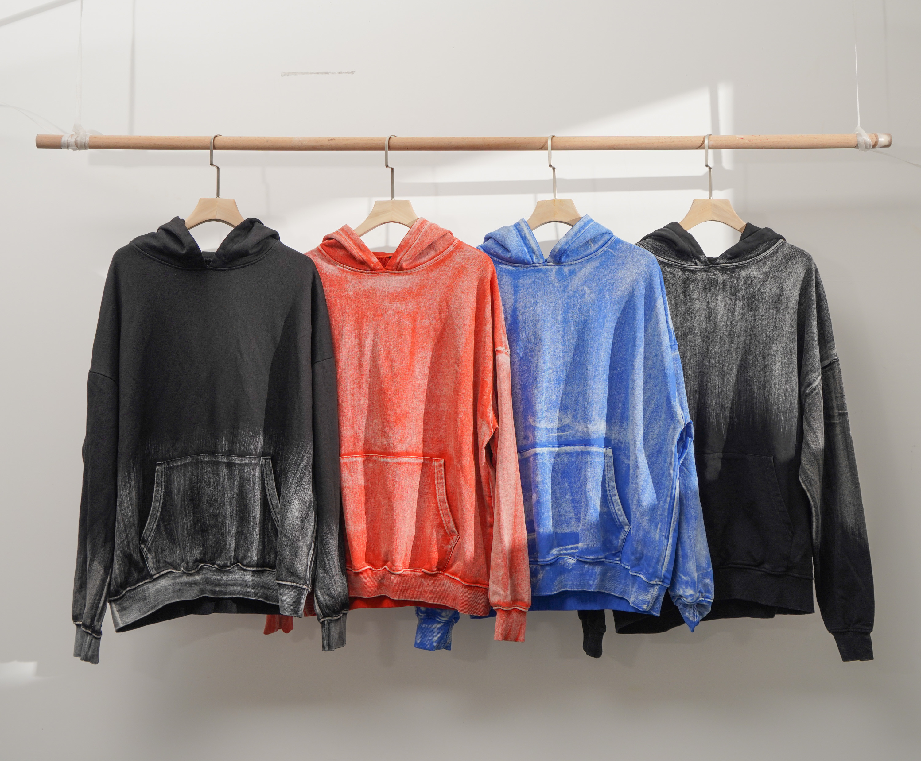 Heavy Weight Washed Cotton Fabric , Yarn Dyed Cotton Hoodie Fabric For Sweater