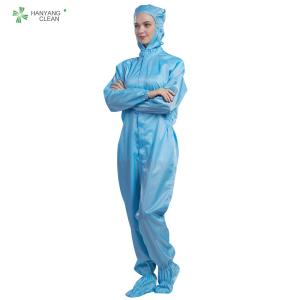 Wholesale Anti Static ESD Cleanroom Overall Workwear Blue With Hoods And Face Mask from china suppliers