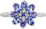 0.25 Carat Tanzanite With Sterling Silver Ring Jewelry with White CZ Accent