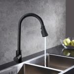Stainless Steel Spray Matt Black Kitchen Faucet