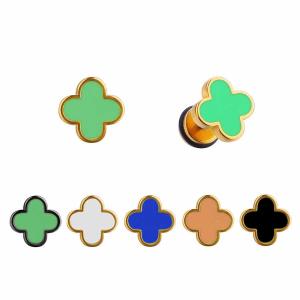 Wholesale Poland Popular Four Leaf Clover Earrings Stud Earrings Stainless Steel Earrings from china suppliers