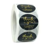 PET Business Round Sticker Labels Transparent Personalised Gold Foil Stickers