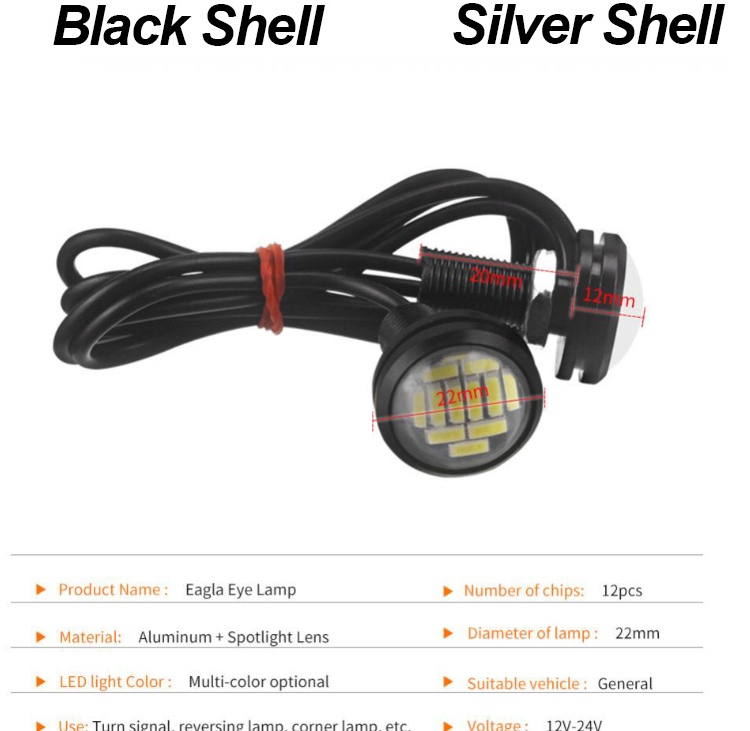 High Power 12v Motorcycle LED Headlights 23MM-4014 Lens Highlight Eagle Eye Led Light