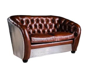Wholesale Vintage Leather Loveseat Aviator Sofa Aviation Couch from china suppliers