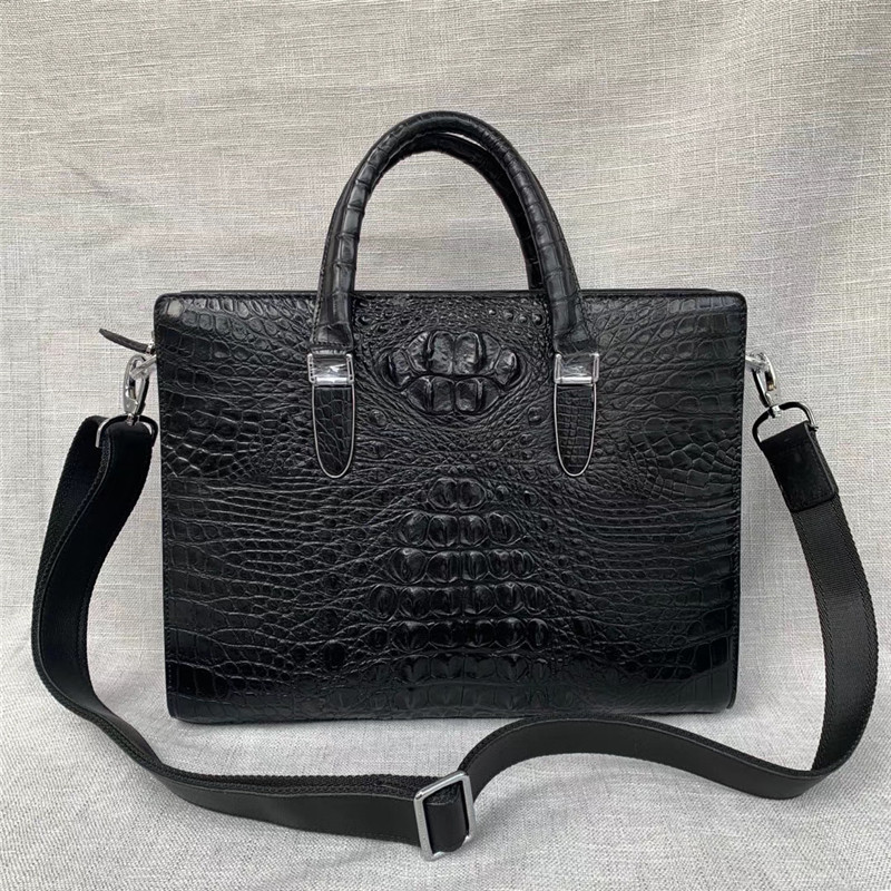 Authentic Crocodile Skin Businessmen Laptop Briefcase Genuine Alligator Leather Male Large A4 Portfolio Handbag