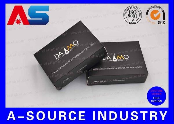 Black Hot Stamp Embossed Gold Foil Pharmaceutical Packaging Box For Hormone Sex