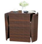 3Pcs Rattan Patio Dining Table And Chairs Leisure Patio Furniture Set Outdoor