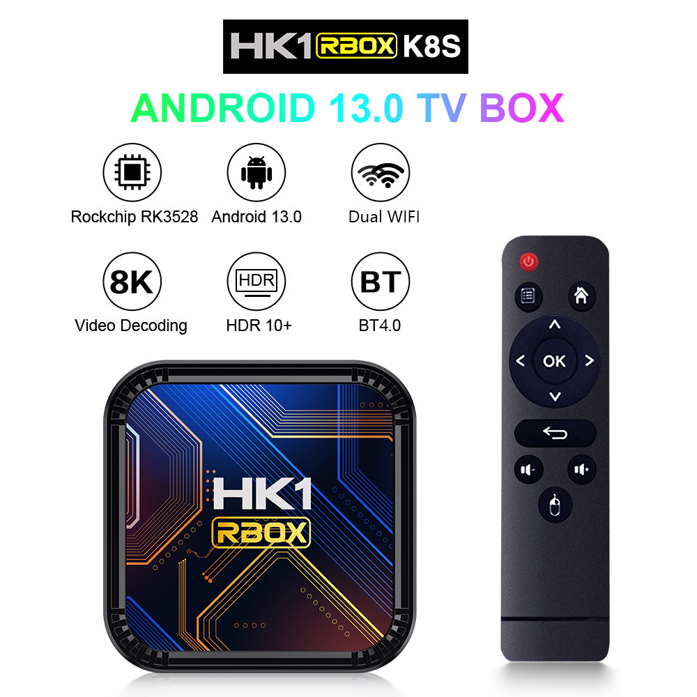 HK1RBOX K8S Smart TV Box IPTV Android 13 RK3528 8K HDR10 WIFI6