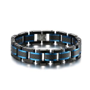 Wholesale Customized Stainless Steel Chain Bracelet Jewelry Men's Carbon Fiber Bracelet from china suppliers