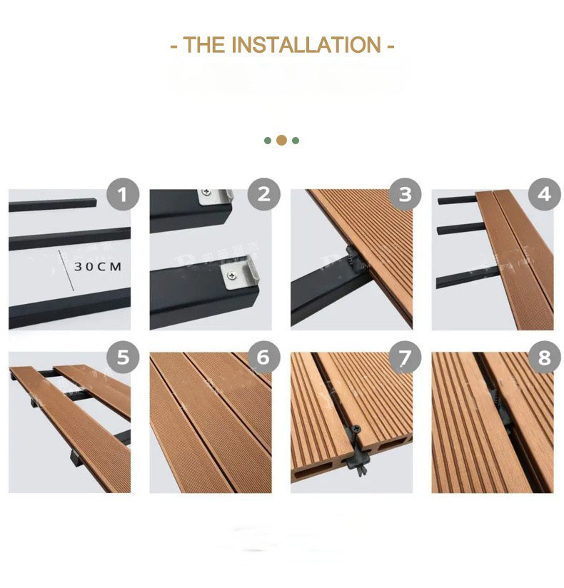 3D Deep Embossed WPC Decking Boards 145x22mm Decking Gray Engineering Garden