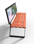 Wooden Advertising Bench Waterproof For Outdoor Garden Park