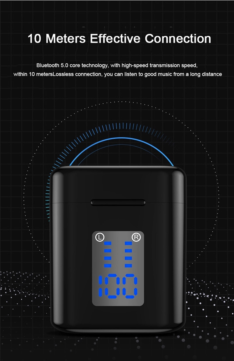 IPX4 Bluetooth 5.0 TWS True Wireless Earbuds With Builtin Mic
