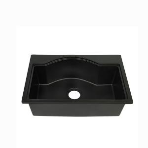 Wholesale 550 Degree Composite Black Quartz Farmhouse Sink With 2 Faucet from china suppliers